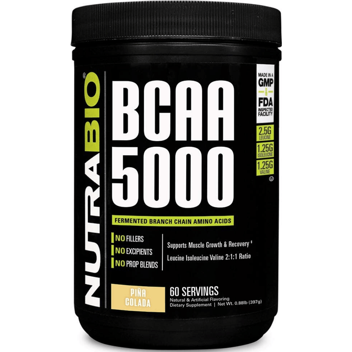 NutraBio BCAA 5000 - 60 Servicios - Haz Tu Pedido