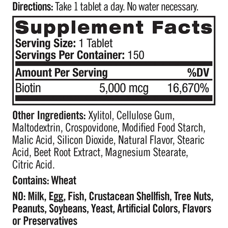 Natrol Biotin Fast Dissolve 5.000 mcg - Strawberry - Tablets - Haz Tu Pedido