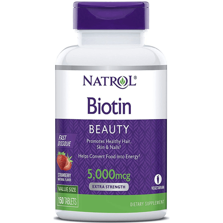 Natrol Biotin Fast Dissolve 5.000 mcg - Strawberry - Tablets - Haz Tu Pedido
