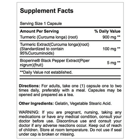 Puritans Pride Turmeric Curcumin 1000 mg - Haz Tu Pedido