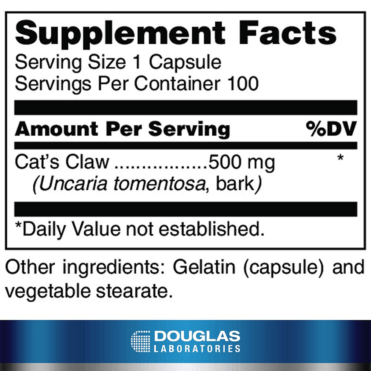 Douglas Laboratories Cat's Claw - 100 Cápsulas - Haz Tu Pedido