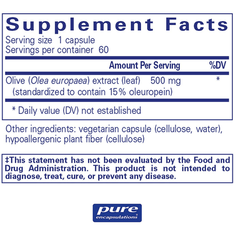 Pure Encapsulations Olive Leaf Extract - Capsules - Haz Tu Pedido