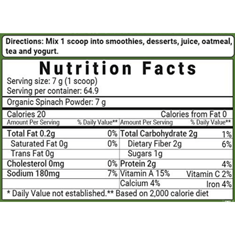 Micro Ingredients Spinach Powder - 1 lb - Haz Tu Pedido