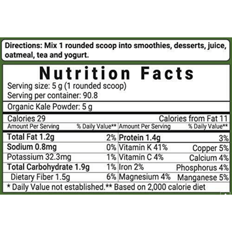 Micro Ingredients Organic Kale Powder - 1 lb - Haz Tu Pedido