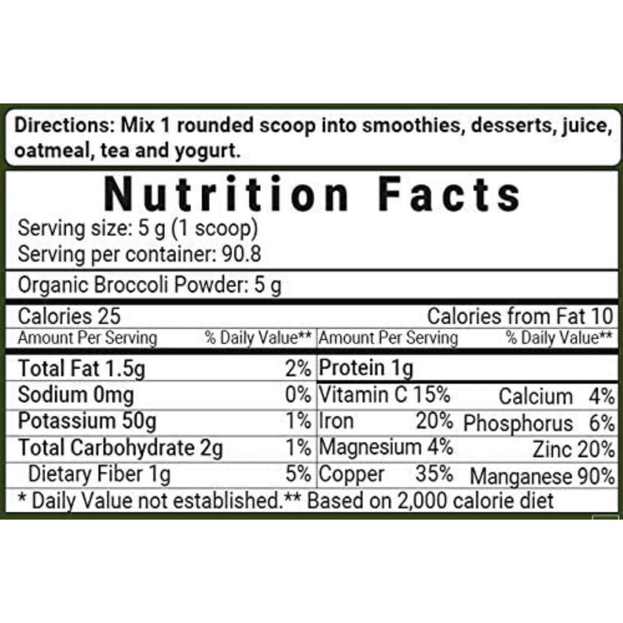 Micro Ingredients Broccoli Powder - 454 g - Haz Tu Pedido