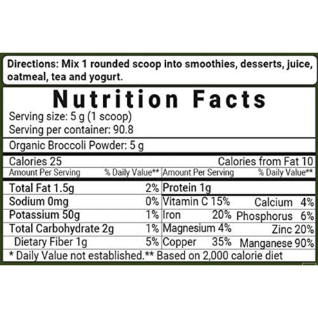 Micro Ingredients Broccoli Powder - 454 g - Haz Tu Pedido