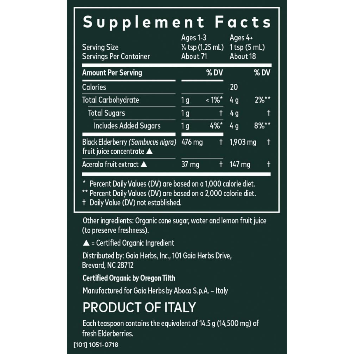 Gaia Herbs Black Elderberry Syrup - 89 ml - Haz Tu Pedido