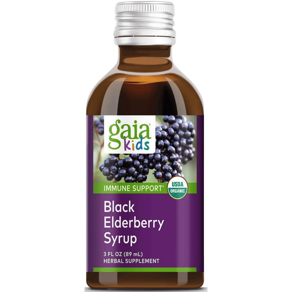 Gaia Herbs Kids Black Elderberry Syrup - 89 ml - Haz Tu Pedido