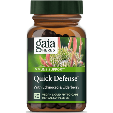 Gaia Herbs Quick Defense with Echinacea and Elderberry - Vegan Liquid PhytoCaps - Haz Tu Pedido