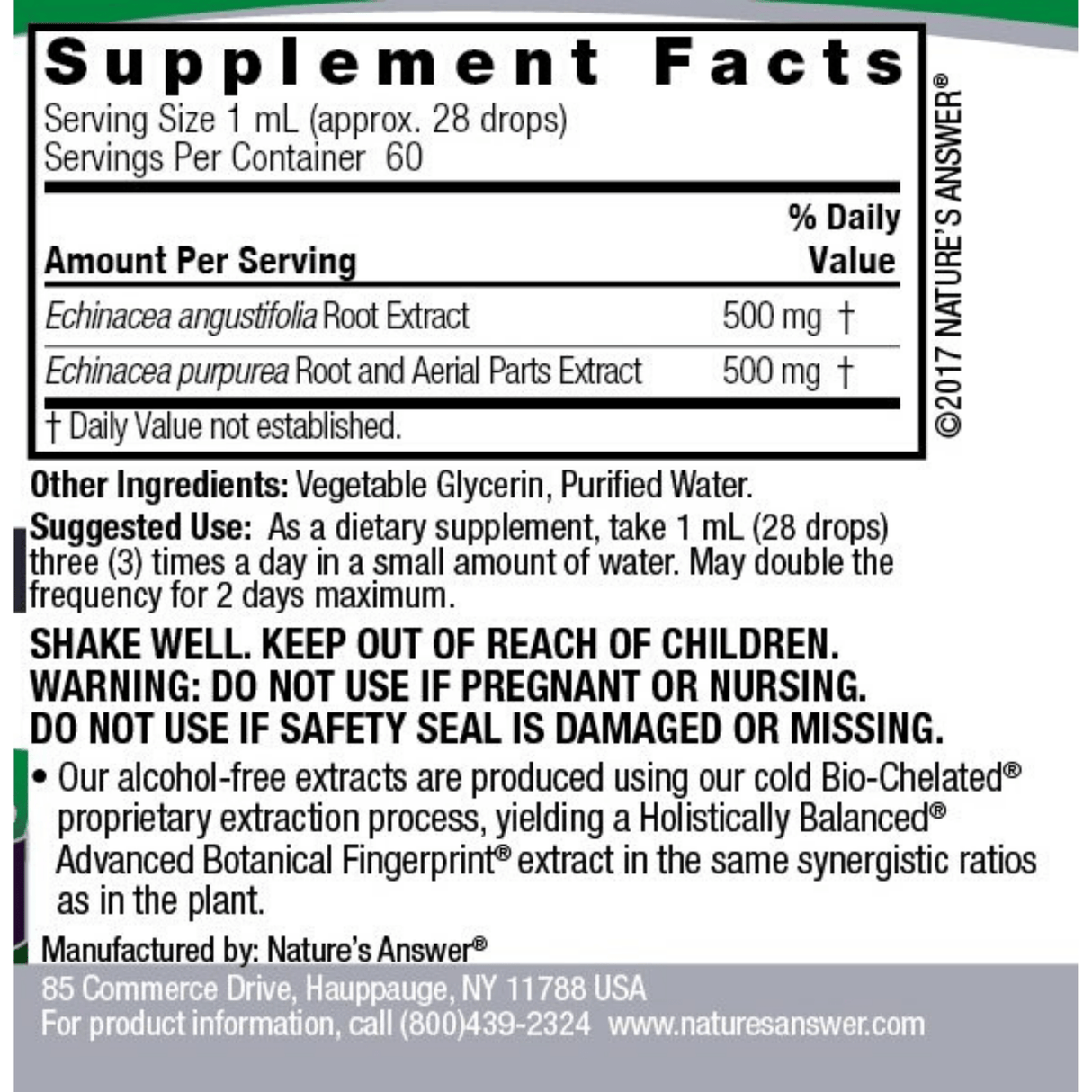 Natures Answer Echinacea Alcohol Free - Haz Tu Pedido