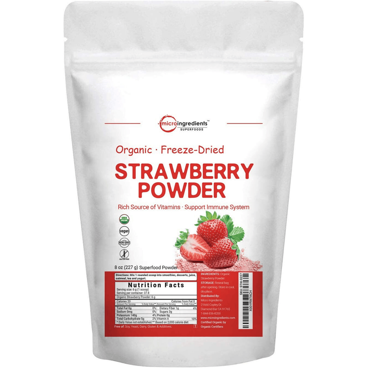 Micro Ingredients Strawberry Powder - 227 g - Haz Tu Pedido