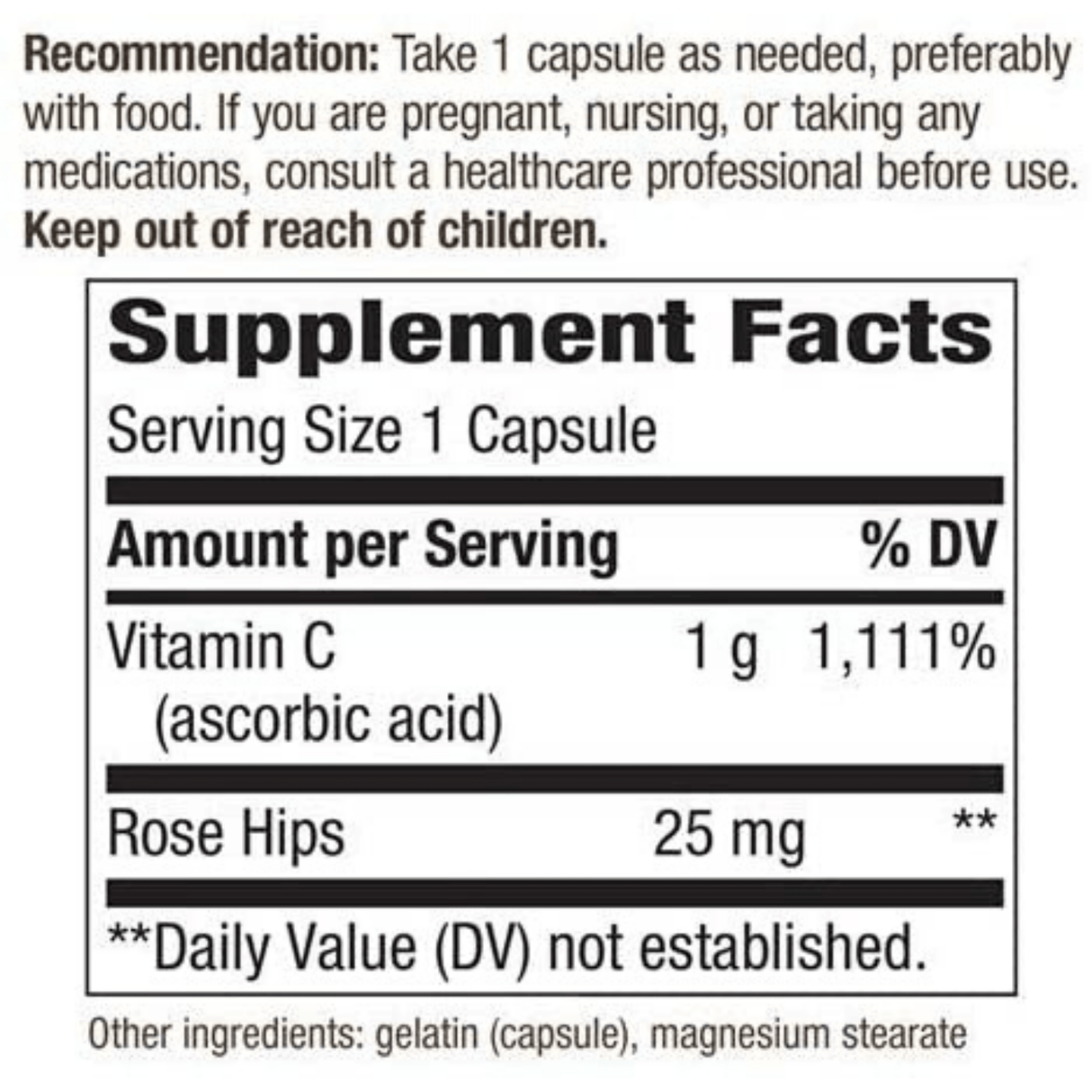 Natures Way Vitamin C with Rose Hips - 100 Cápsulas - Haz Tu Pedido