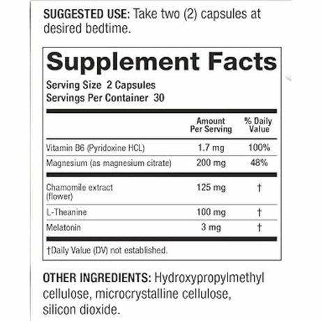 Suplemento Natural Para Dormir - 60 Cápsulas - Haz Tu Pedido