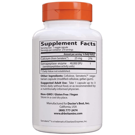 Doctor’s Best Serrapeptase - Veggie Capsules - Haz Tu Pedido
