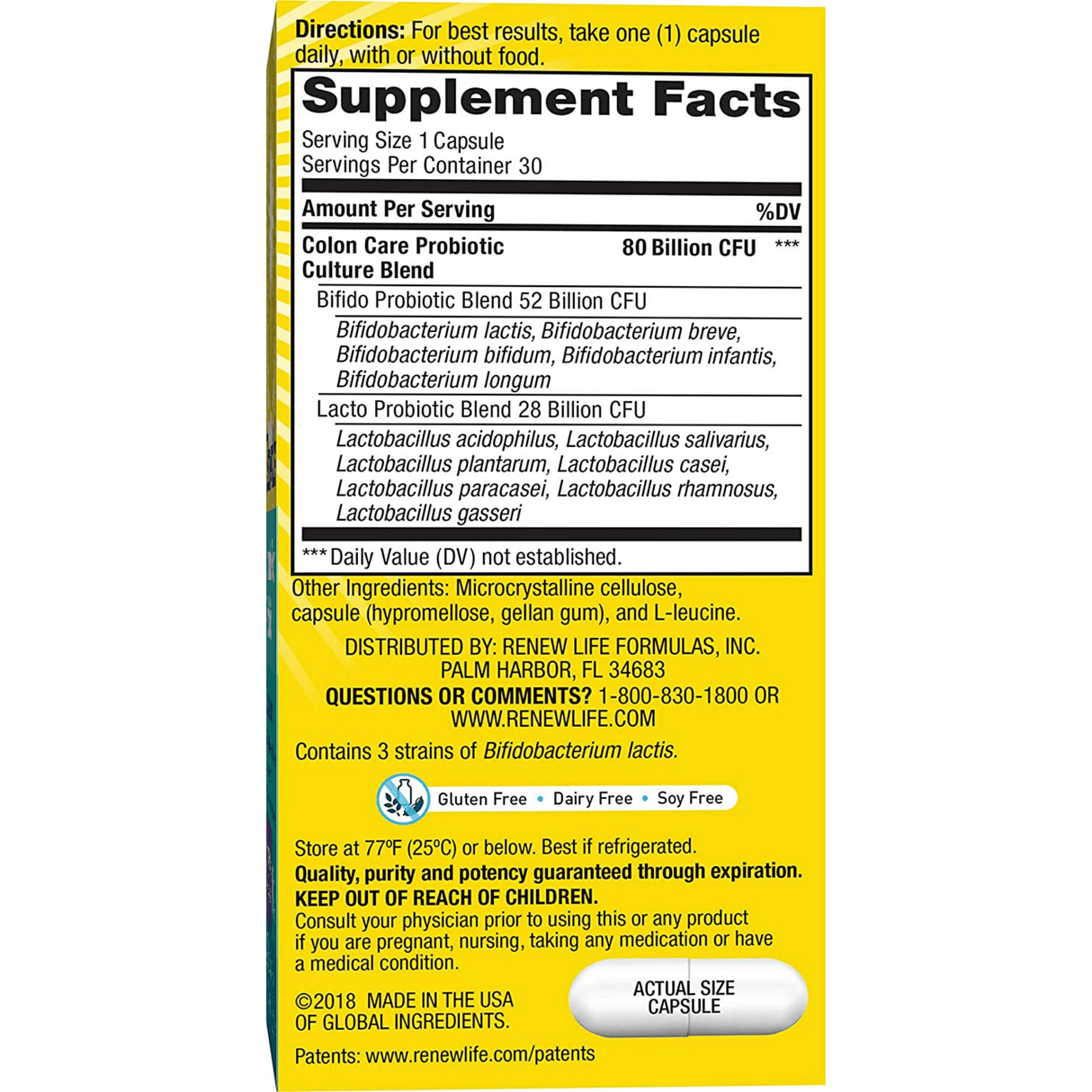 Renew Life Ultimate Flora Probiotic  Colon Care - Vegetarian Capsules - Haz Tu Pedido
