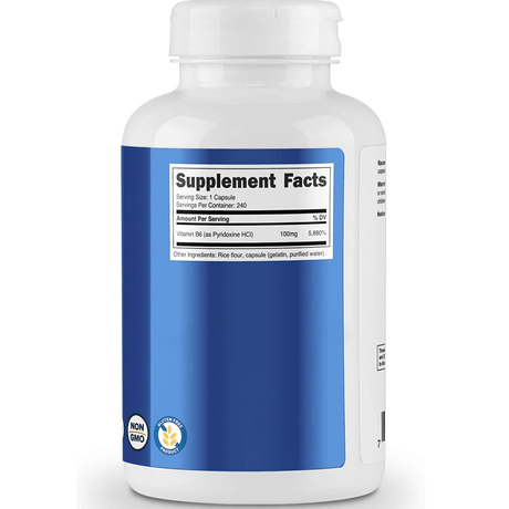 Nutricost Vitamin B6 Pyridoxine HCl - 240 Cápsulas - Haz Tu Pedido