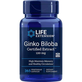 Life Extension Ginkgo Biloba Certified Extract - 365 Cápsulas Vegetarianas - Haz Tu Pedido