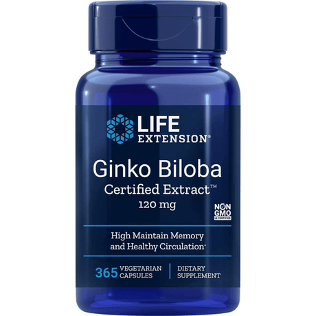 Life Extension Ginkgo Biloba Certified Extract - 365 Cápsulas Vegetarianas - Haz Tu Pedido