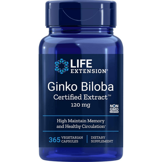 Life Extension Ginkgo Biloba Certified Extract - 365 Cápsulas Vegetarianas - Haz Tu Pedido