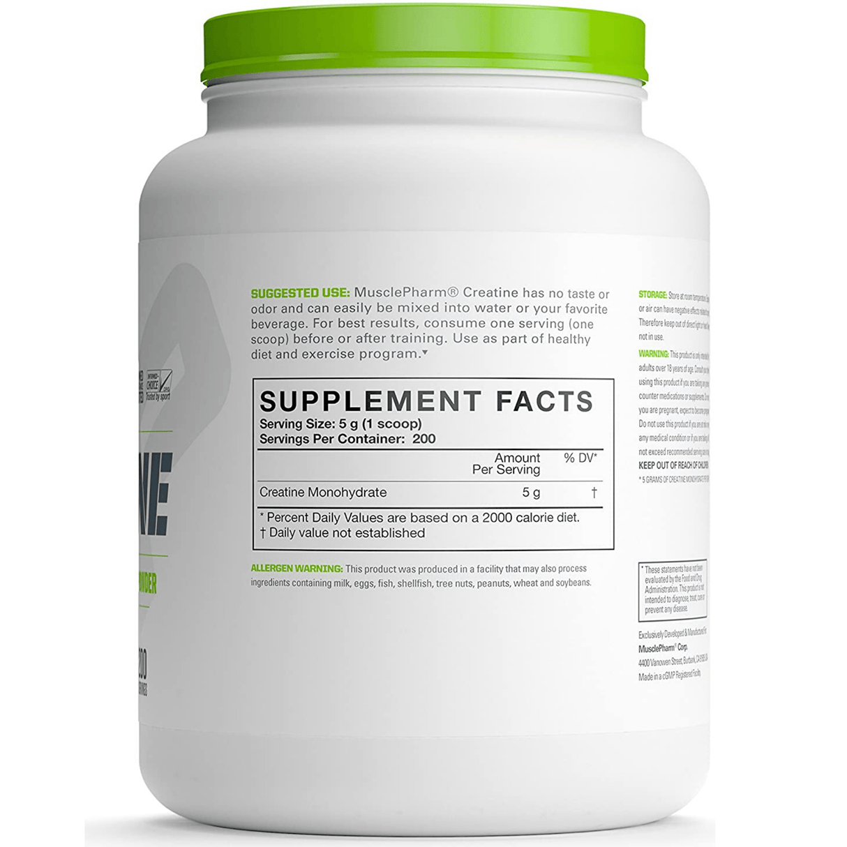 MusclePharm Creatine - Sin Sabor - Powder - Haz Tu Pedido
