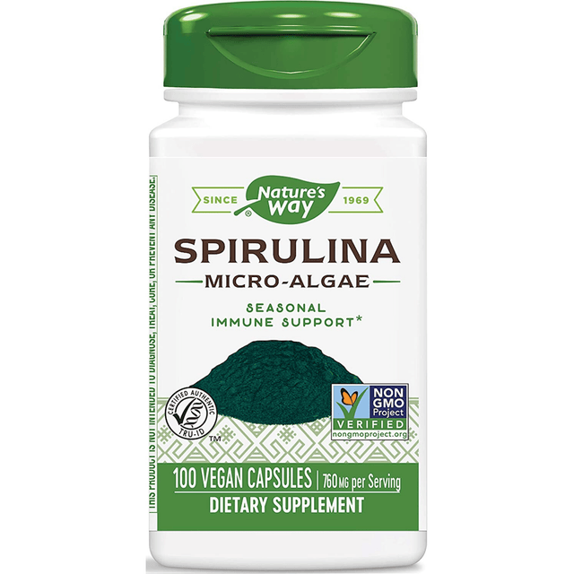 Natures Way Spirulina Micro-Algae - 100 Cápsulas Veganas - Haz Tu Pedido