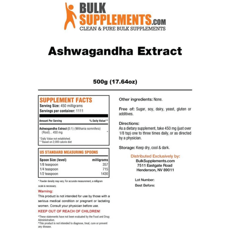 BulkSupplements Ashwagandha - Haz Tu Pedido