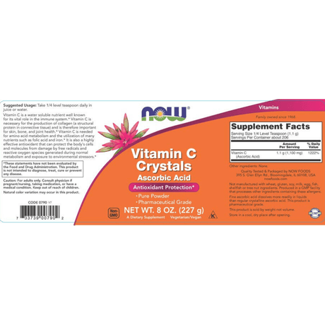 NOW Foods Vitamin C Crystals - 227 g - Haz Tu Pedido