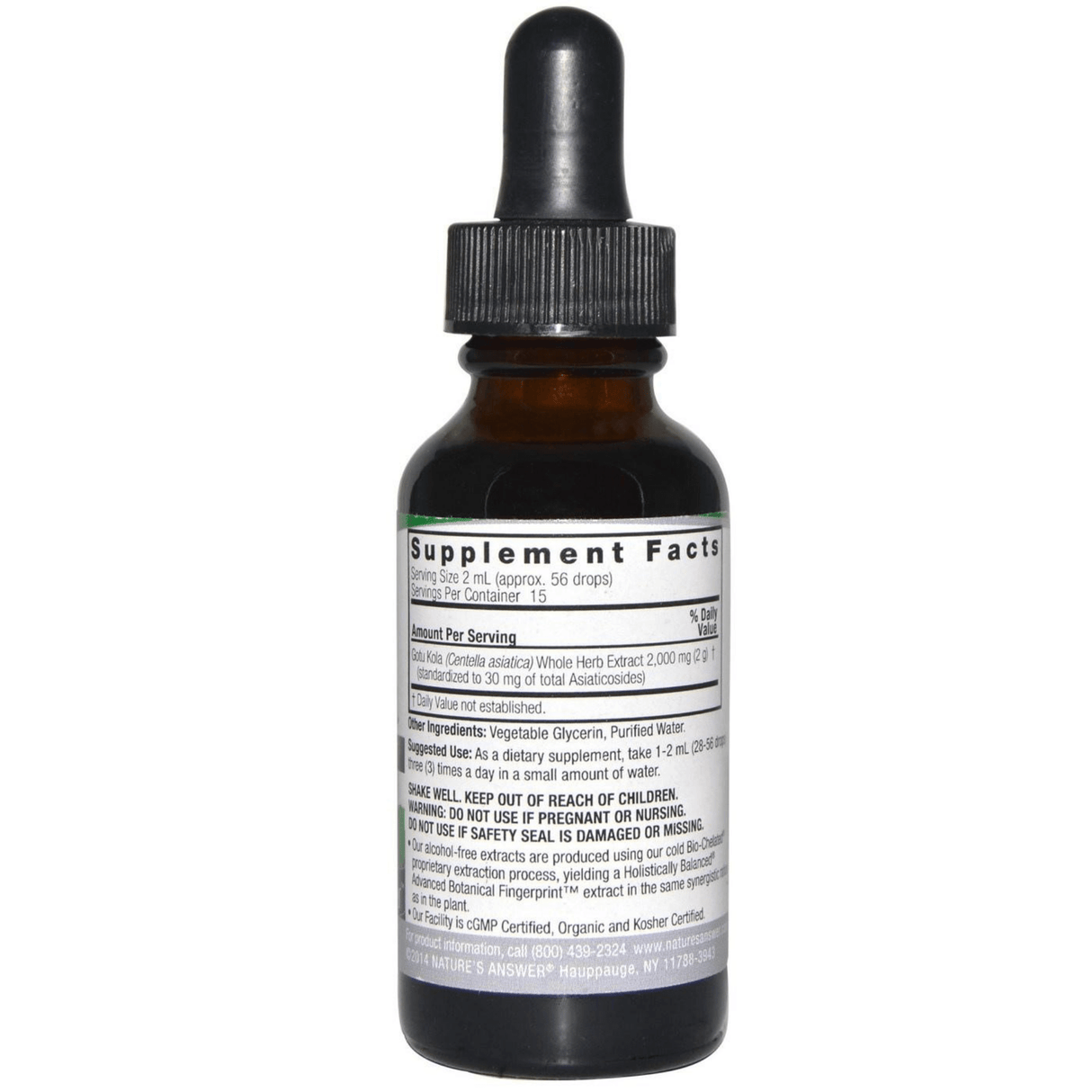 Natures Answer Gotu Kola Centella Asiatica - 30 ml - Haz Tu Pedido