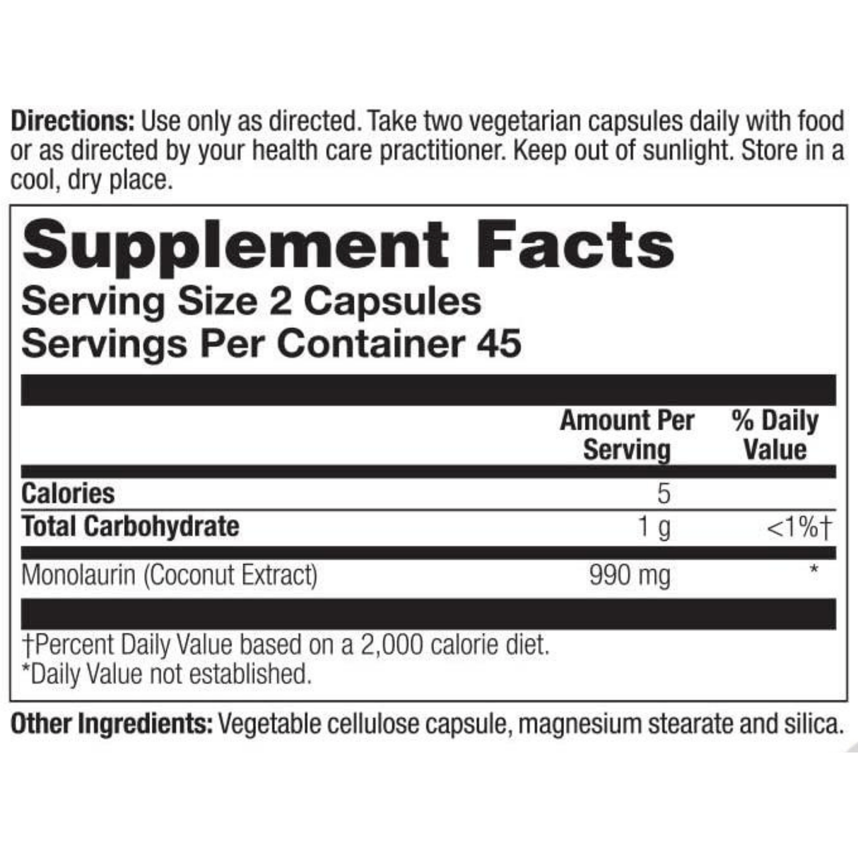 Health From the Sun Monolaurin From Raw Coconuts - 90 Capsulas - Haz Tu Pedido