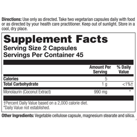 Health From the Sun Monolaurin From Raw Coconuts - 90 Capsulas - Haz Tu Pedido