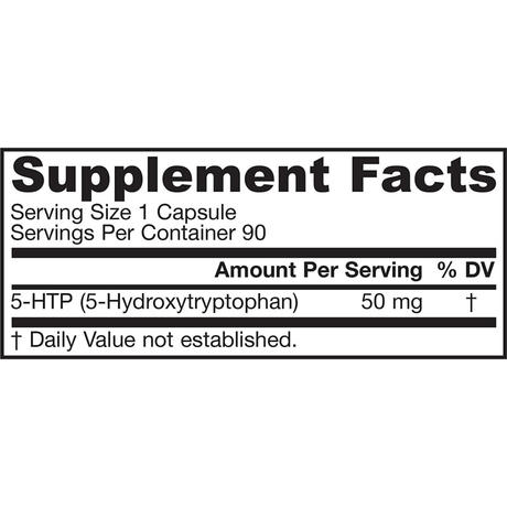 Jarrow Formulas 5-HTP 50 mg - 90 Cápsulas Vegetales - Haz Tu Pedido