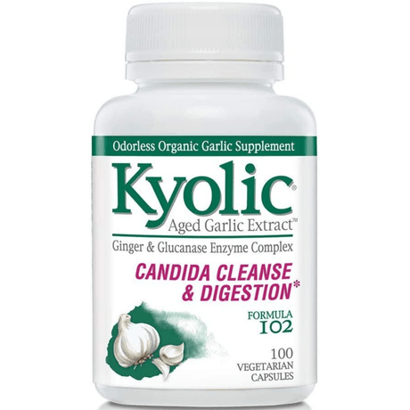 Kyolic Aged Garlic Extract Candida Cleanse and Digestión - Vegetarian Capsules - Haz Tu Pedido