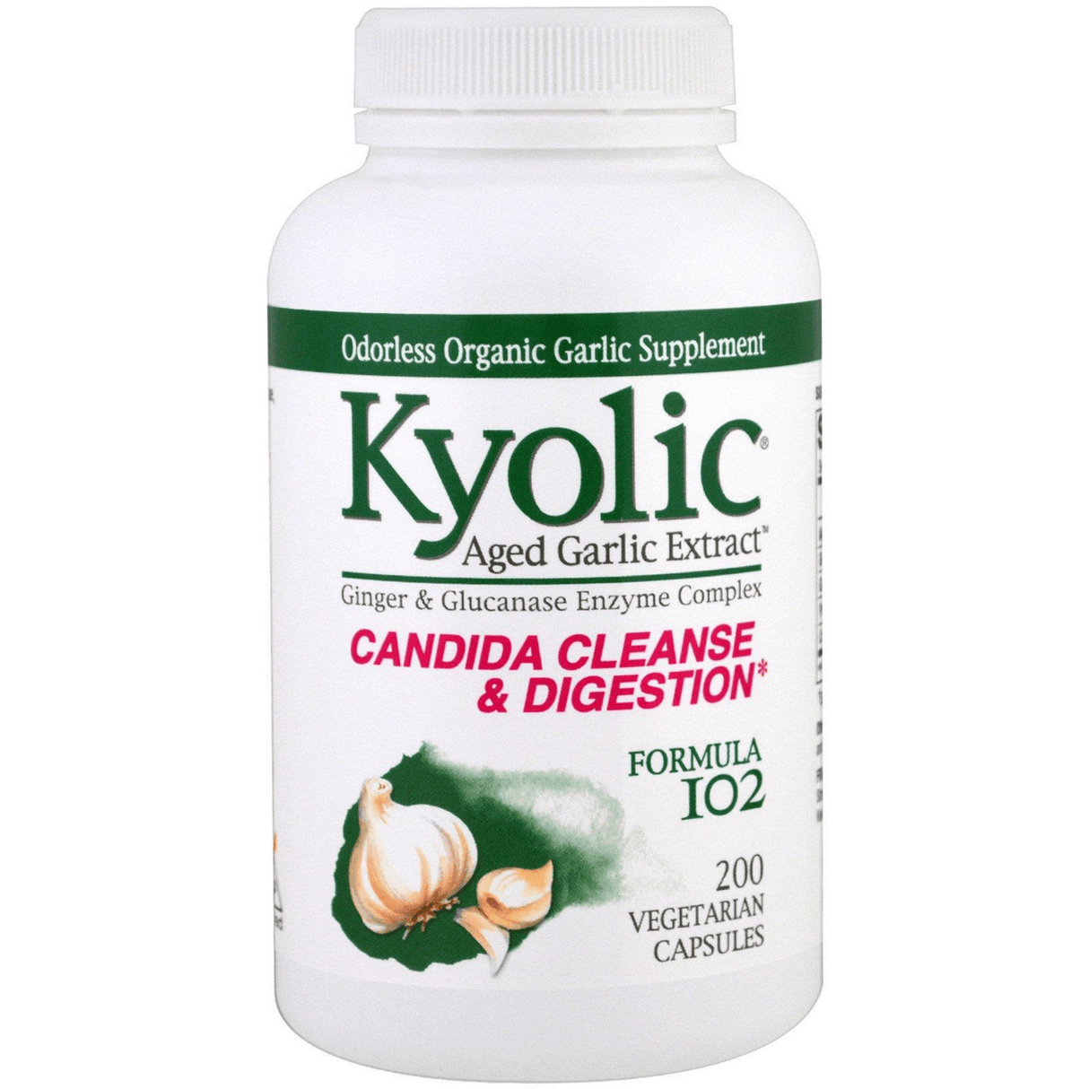 Kyolic Aged Garlic Extract Candida Cleanse and Digestión - Vegetarian Capsules - Haz Tu Pedido