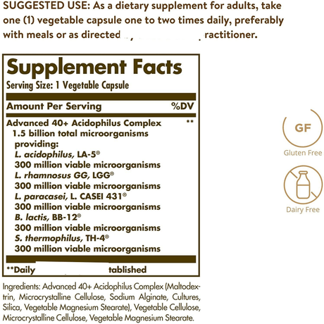 Solgar Advanced 40+ Acidophilus - Haz Tu Pedido