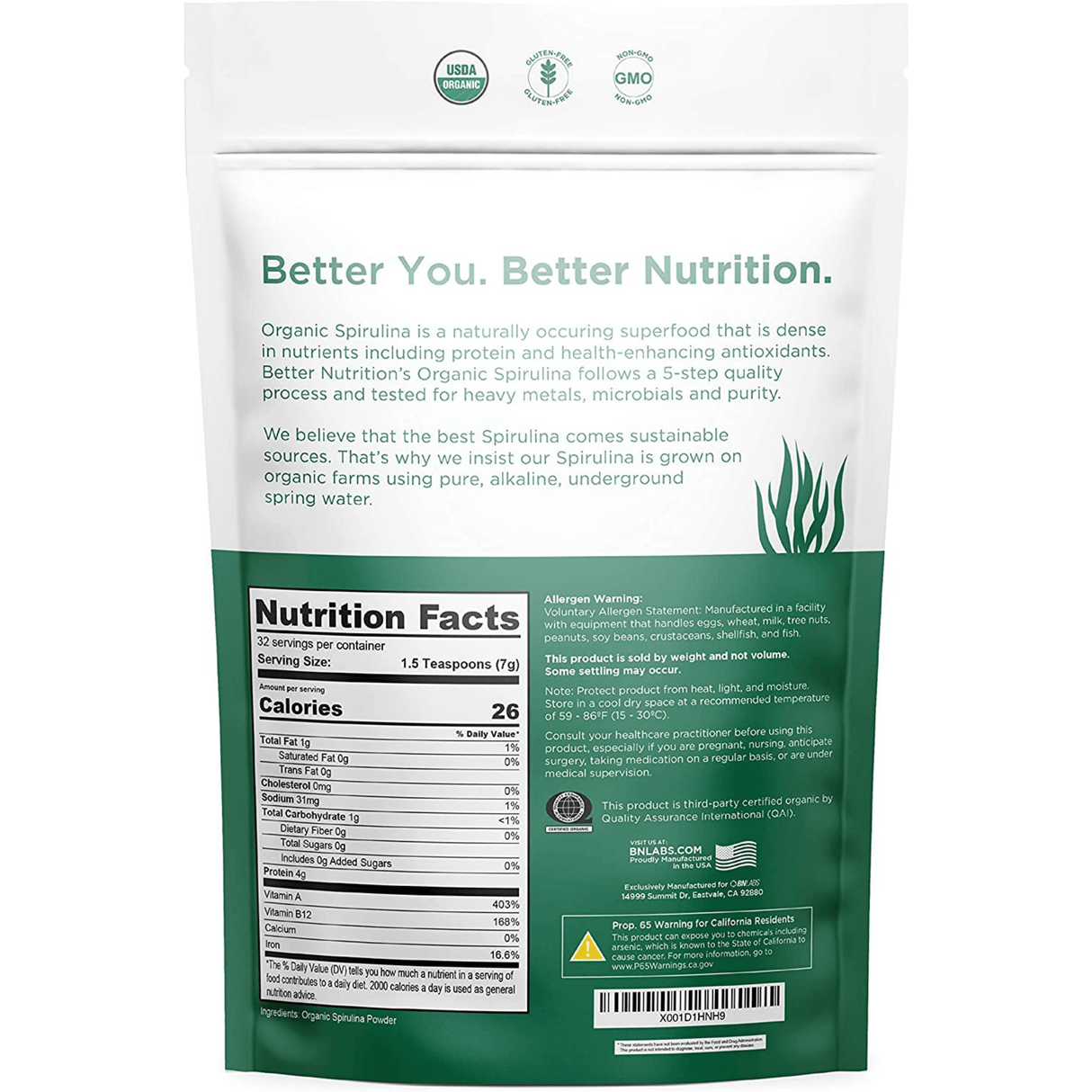 BN labs Spirulina Powder - 255 g - Haz Tu Pedido