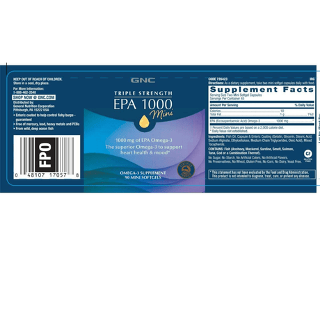 GNC EPA 1000 Mini - 90 Cápsulas Blandas - Haz Tu Pedido