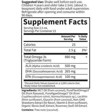 Garden of Life Kids Plant Omega-3 Liquid - Fresa - 57,5 ml - Haz Tu Pedido