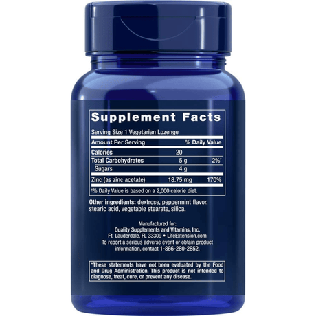Life Extension Enhanced Zinc Lozenges - 30 Pastillas Vegatarianas - Haz Tu Pedido
