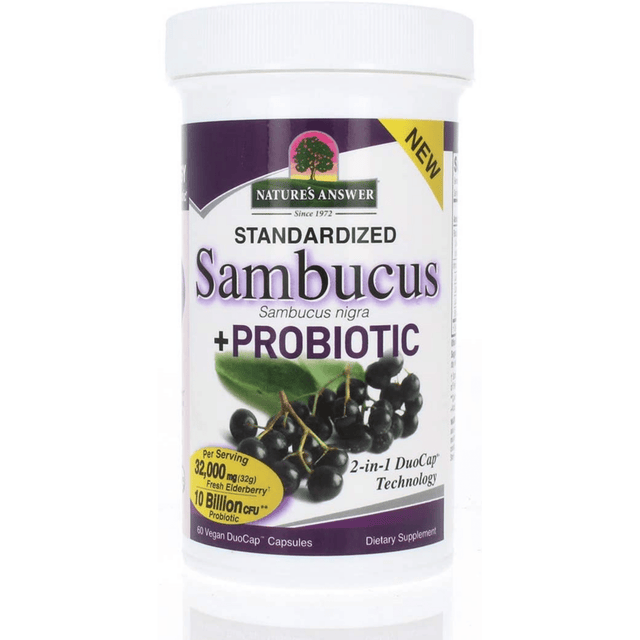 Natures Answer Sambucus + Probiotic - 60 Cápsulas Veganas - Haz Tu Pedido