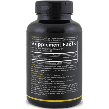 Sports Research Vitamin K2 with Coconut Oil -  60 Cápsulas Blandas Vegetales - Haz Tu Pedido