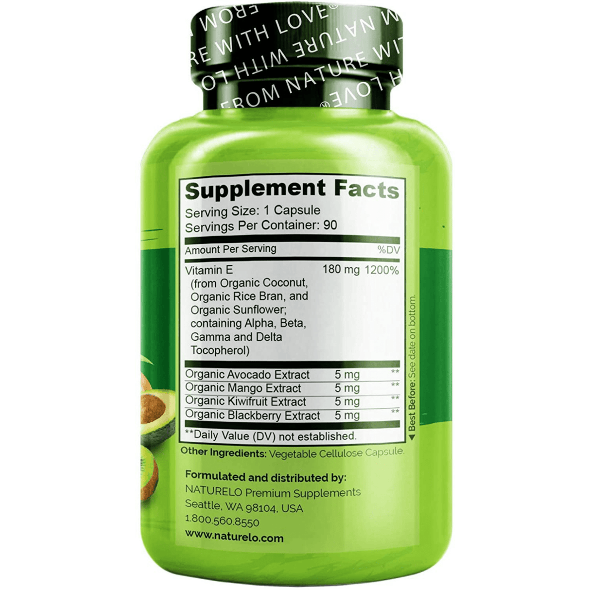 Naturelo Vitamin E - 90 Cápsulas Vegetarianas - Haz Tu Pedido