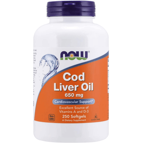NOW Foods Cod Liver Oil 650 mg - 250 Cápsulas Blandas - Haz Tu Pedido