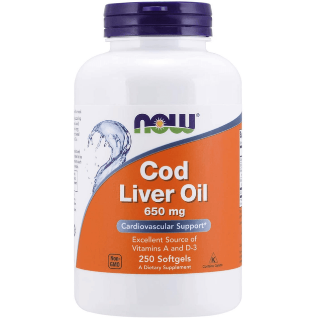 NOW Foods Cod Liver Oil 650 mg - 250 Cápsulas Blandas - Haz Tu Pedido