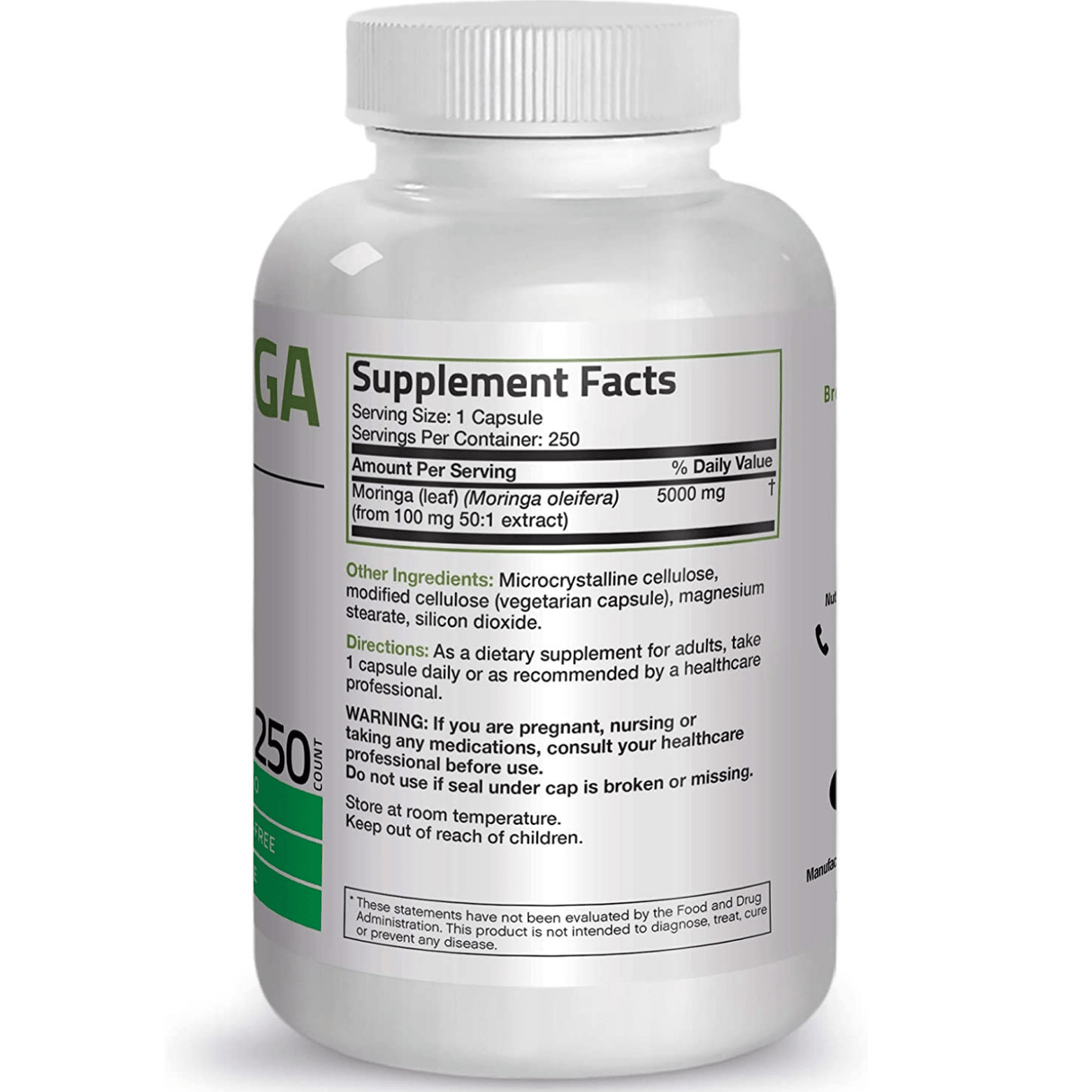 Bronson Moringa 5000 mg - Vegetarian Capsules - Haz Tu Pedido