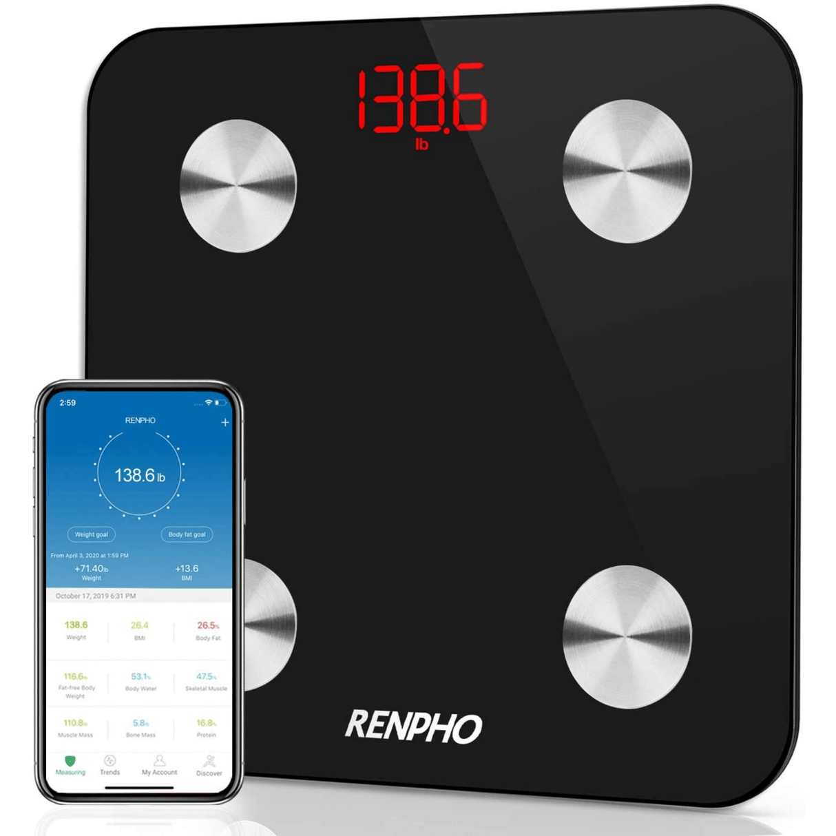 Renpho Bascula Digital  Bluetooth Analizadora Corporal - Haz Tu Pedido