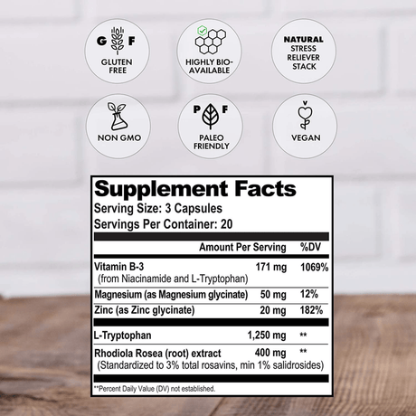 Natural Stacks Serotonin Brain Food - 60 Cápsulas Veganas - Haz Tu Pedido