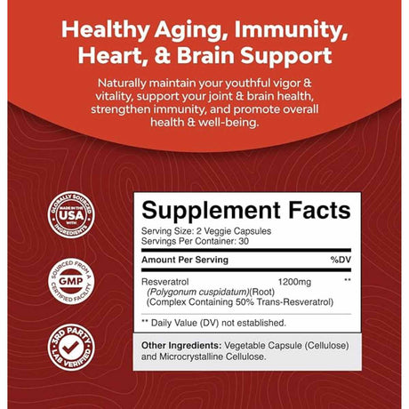 Resveratrol - 60 Cápsulas Vegetales - Haz Tu Pedido