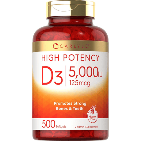 Carlyle High Potency Vitamina D3 5000 IU - 500 Cápsulas Blandas - Haz Tu Pedido