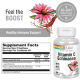 Solaray Vitamin C Echinacea - 120 Cápsulas Vegetales - Haz Tu Pedido