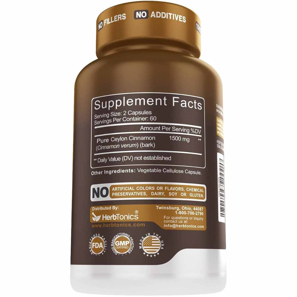 Canela de Ceilán 1500 mg - 120 Cápsulas Vegetarianas - Haz Tu Pedido